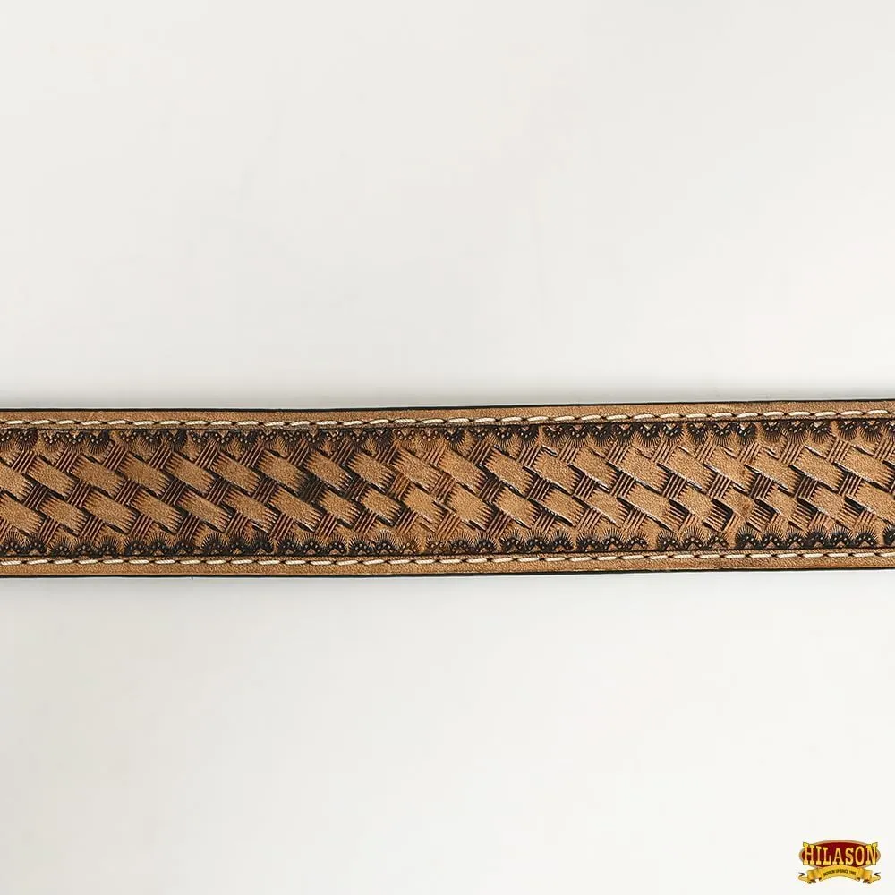 HILASON Western Genuine Leather Belt for Men Women Cowboy Cowgirl Handmade Unisex Full Grain Heavy Duty Tooled Belt for Jeans
