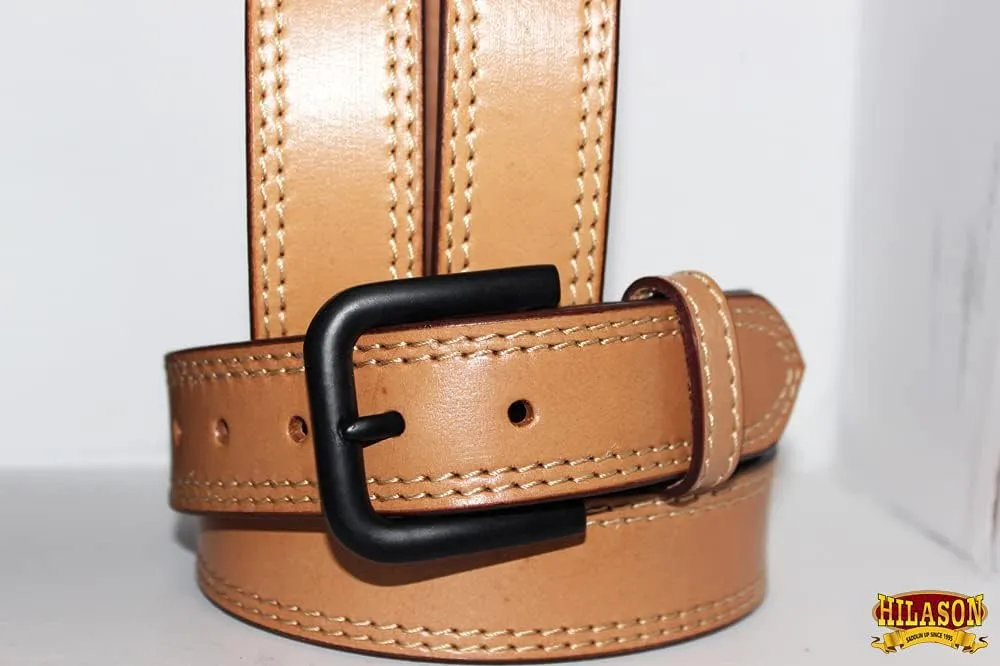 HILASON Western Genuine Leather Belt for Men Women Cowboy Cowgirl Handmade Unisex Full Grain Heavy Duty Tooled Belt for Jeans
