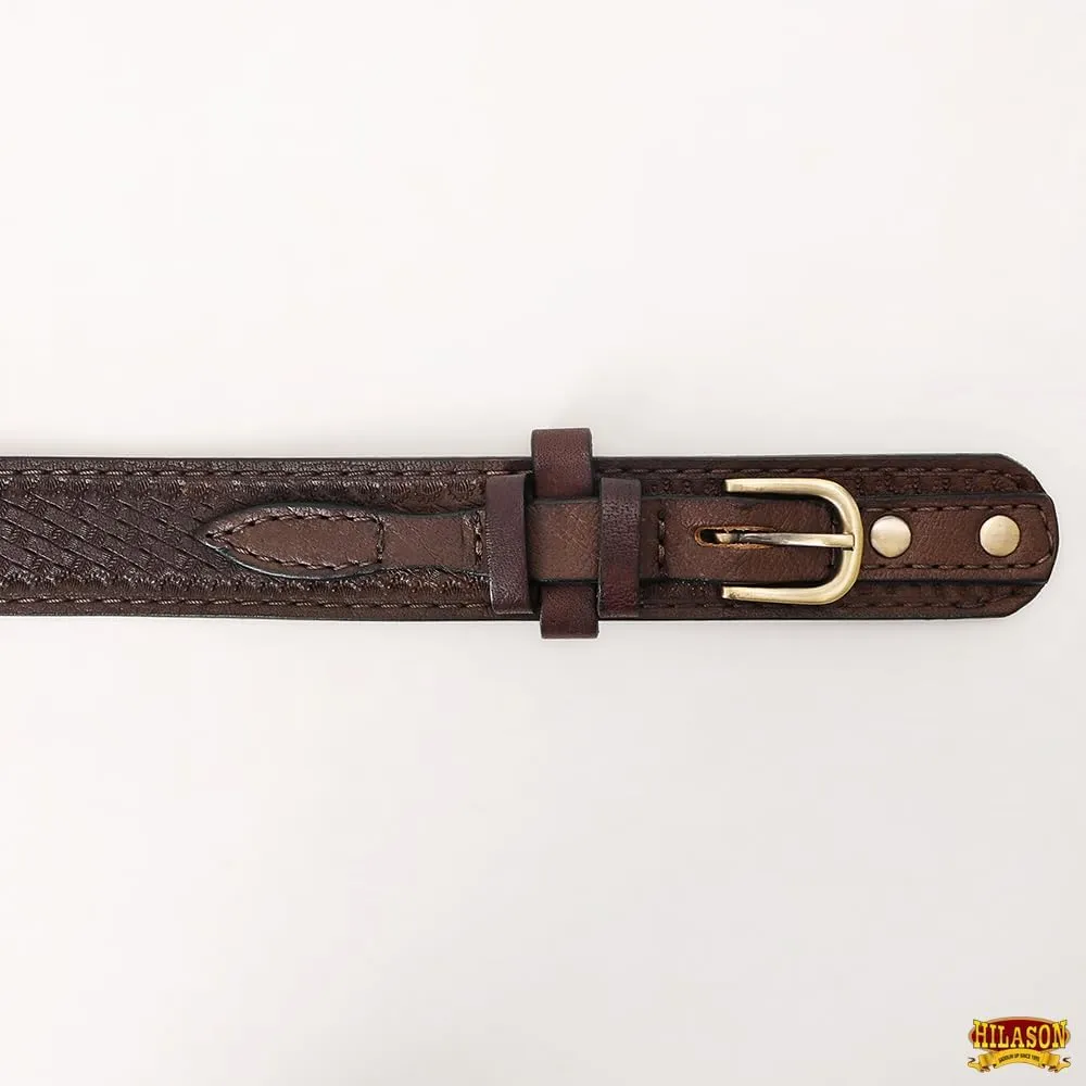 HILASON Western Genuine Leather Belt for Men Women Cowboy Cowgirl Handmade Unisex Full Grain Heavy Duty Tooled Belt for Jeans