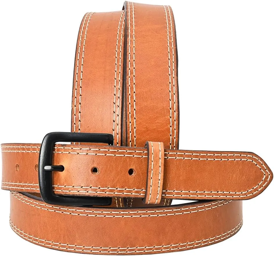 HILASON Western Genuine Leather Belt for Men Women Cowboy Cowgirl Handmade Unisex Full Grain Heavy Duty Tooled Belt for Jeans
