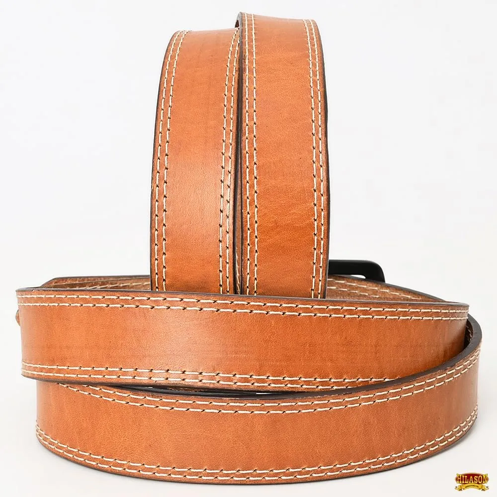 HILASON Western Genuine Leather Belt for Men Women Cowboy Cowgirl Handmade Unisex Full Grain Heavy Duty Tooled Belt for Jeans