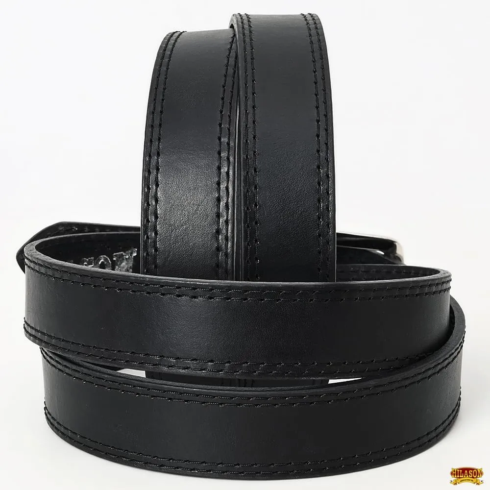 HILASON Western Genuine Leather Belt for Men Women Cowboy Cowgirl Handmade Unisex Full Grain Heavy Duty Tooled Belt for Jeans