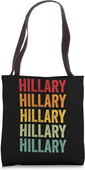 Hillary Rainbow Repetition of Hillary Name Text Tote Bag