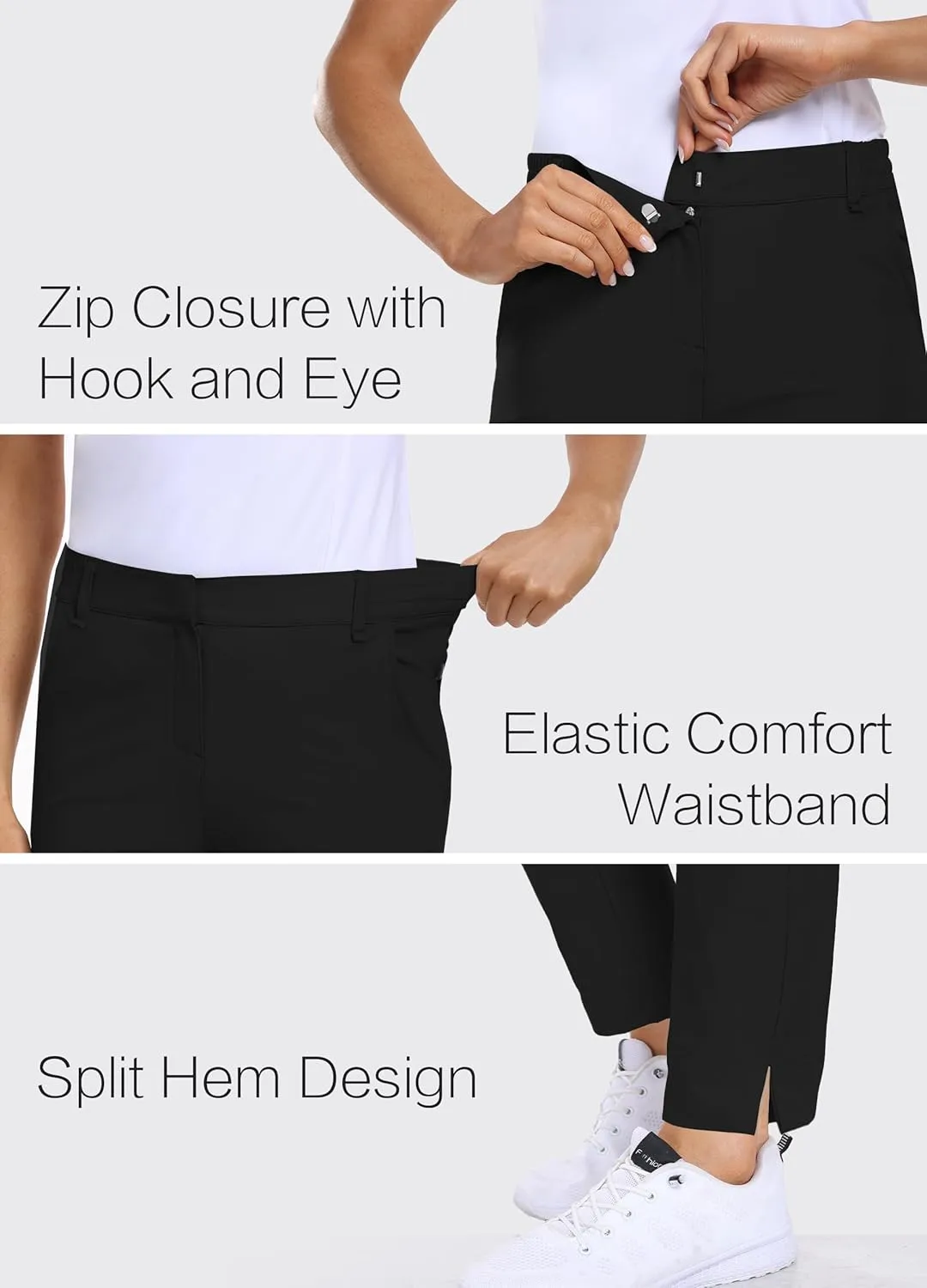 Hiverlay Womens Golf Pants Stretch Work Ankle Pants with Pockets Quick Dry Straight Business Casual Hiking Pants