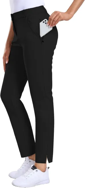 Hiverlay Womens Golf Pants Stretch Work Ankle Pants with Pockets Quick Dry Straight Business Casual Hiking Pants