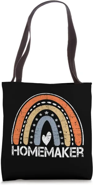 Homemaker Funny Job Title Worker Vintage Rainbow Homemaker Tote Bag