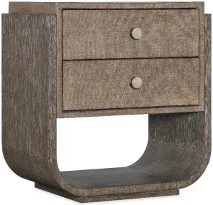 Hooker Furniture Modern Mood Two Drawer Wood Nightstand in Brown