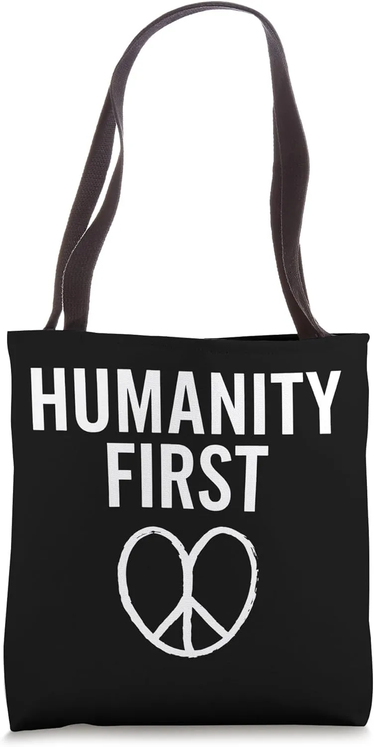 Humanity First – Minimalist Peace and Compassion Tote Bag