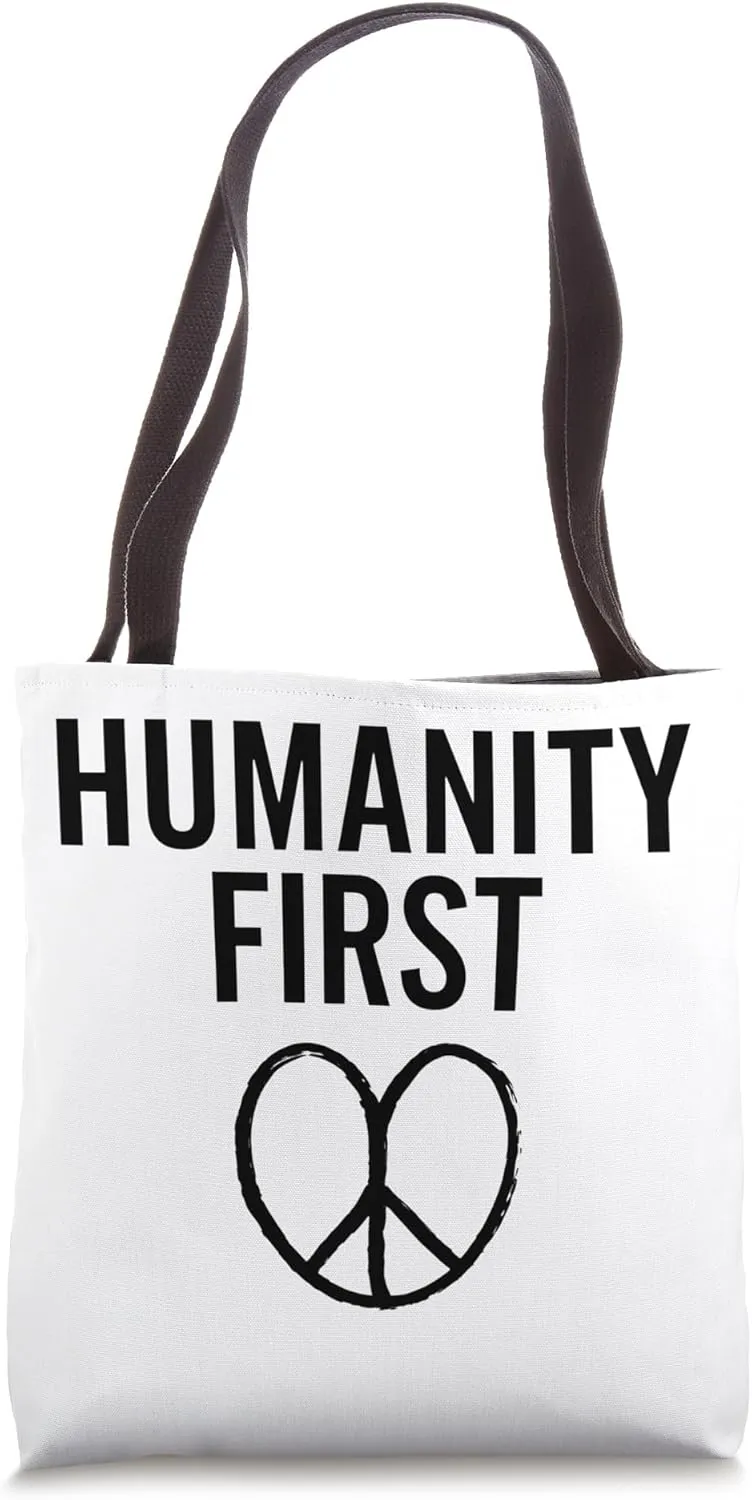 Humanity First – Minimalist Peace and Compassion Tote Bag