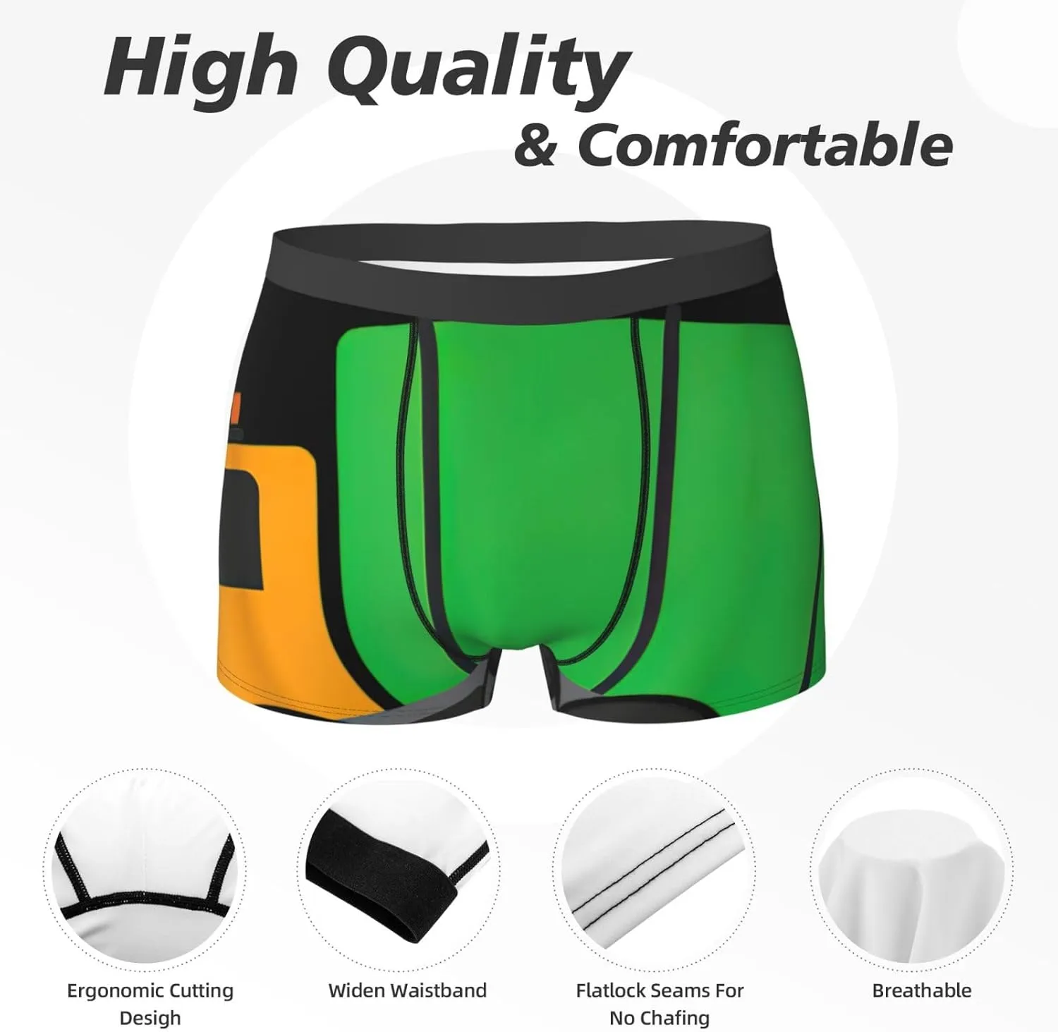 I Love Garbage Trucks print Men's Boxer Briefs,men's Underwear,gifts for men,Comfortable, breathable and soft
