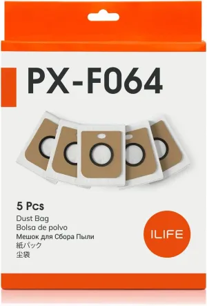 ILIFE Replacement Dust Bags for A12 Pro / A30 Pro / V9 Pro Self Emptying Robot Vacuum Cleaner, 5 Pack Included, PX-F064