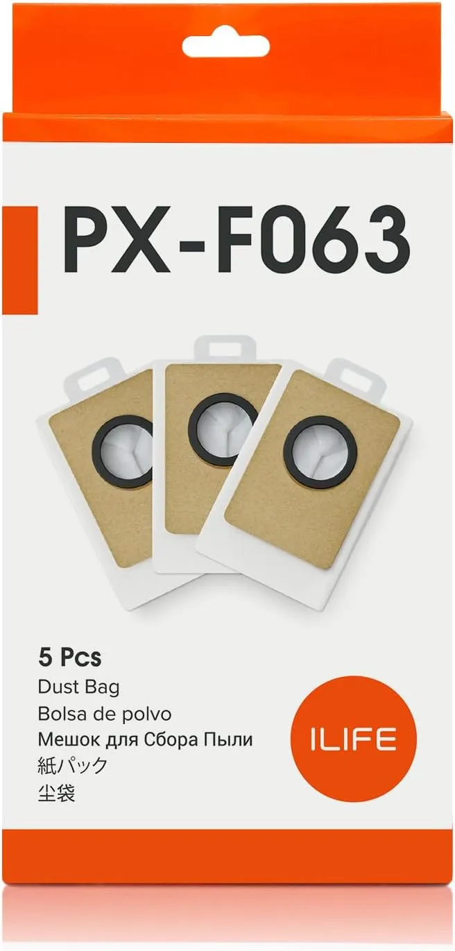 ILIFE Replacement Dust Bags for T20s Self Emptying Robot Vacuum (5pcs), PX-F063