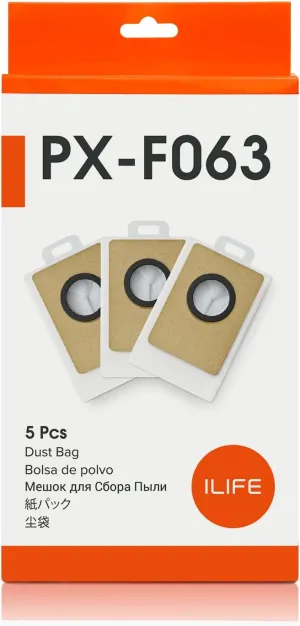 ILIFE Replacement Dust Bags for T20s Self Emptying Robot Vacuum (5pcs), PX-F063
