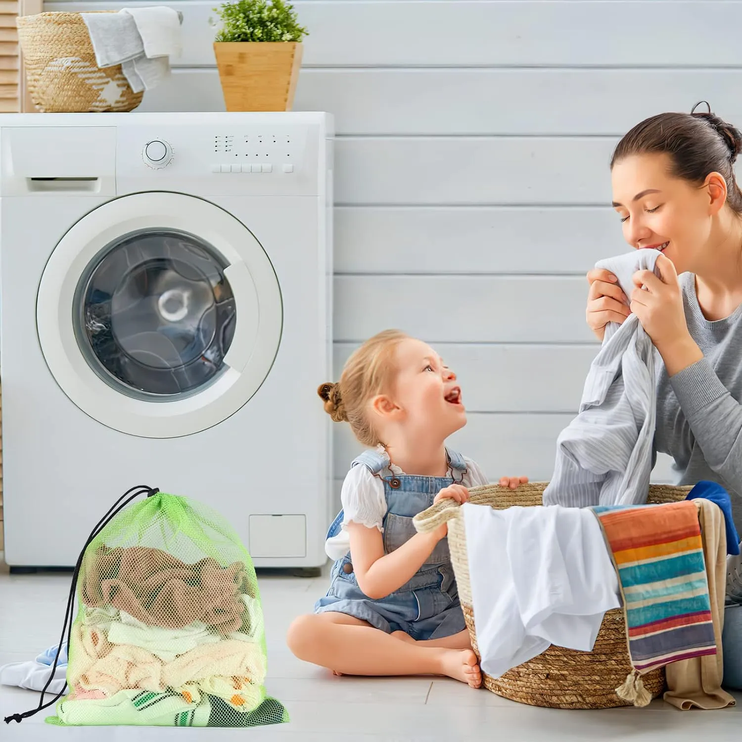iMucci 13"X15.5" 100Pcs Mesh Laundry Drawstring Bag Nylon Drawstring Gym Bag with Cord Lock Closure