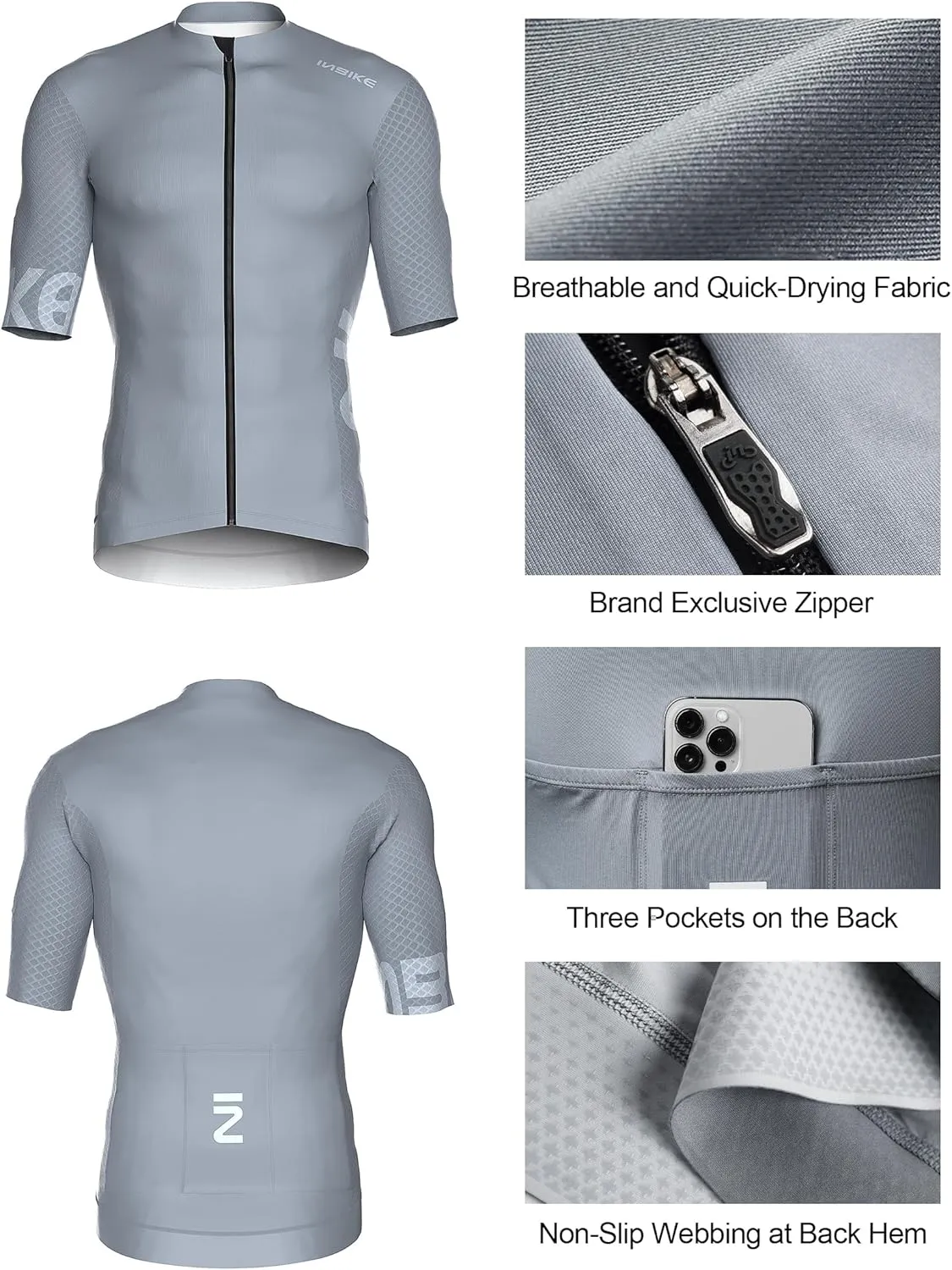 INBIKE Cycling Jersey Mens Set Reflective Breathable Biking Outfit Quick-Dry Short Sleeve Bicycle Shorts and Shirts