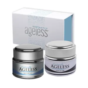 Instantly Ageless Skin Care Trio Bundle – Instant Face Lift Cream 25-Vial, Beauty Face Moisturizer with Collagen & Vitamin E, Anti Aging Exfoliator Facial Scrub – Eye Bag Remover for Mature Skin Care