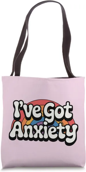 I've Got Anxiety Retro Rainbow Anxiety Tote Bag