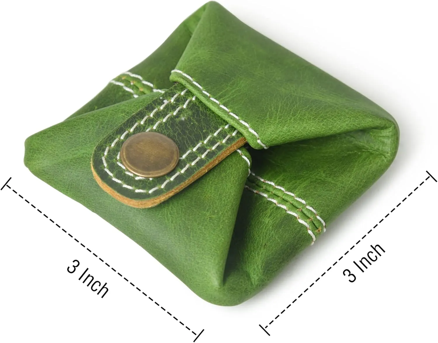 Jajmo Legacy Leather Coin Pouch Change Holder Mini Pocket Wallet for Men Women (Green, Pack of 1)