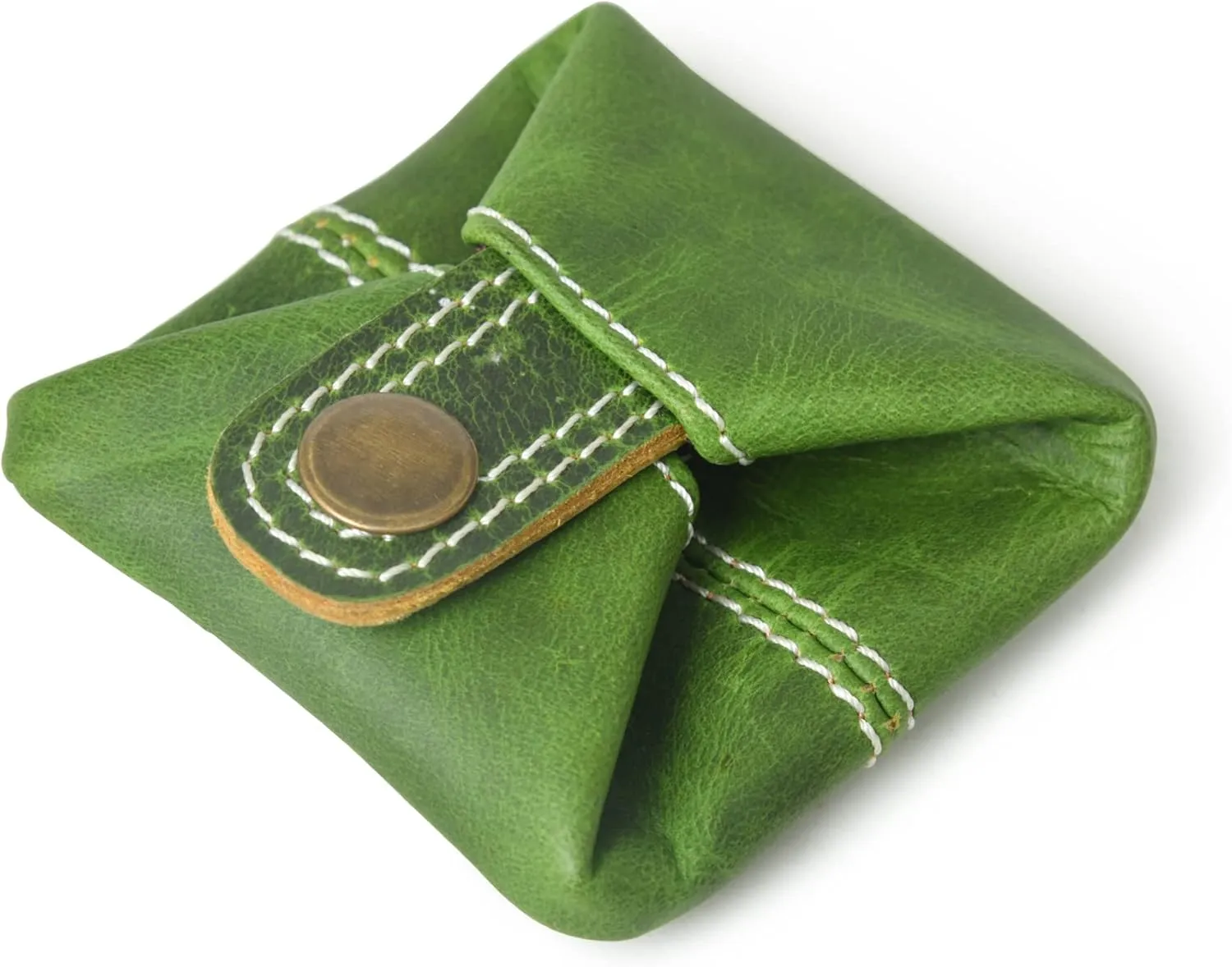 Jajmo Legacy Leather Coin Pouch Change Holder Mini Pocket Wallet for Men Women (Green, Pack of 1)