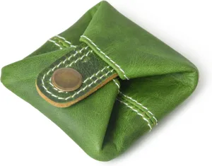 Jajmo Legacy Leather Coin Pouch Change Holder Mini Pocket Wallet for Men Women (Green, Pack of 1)