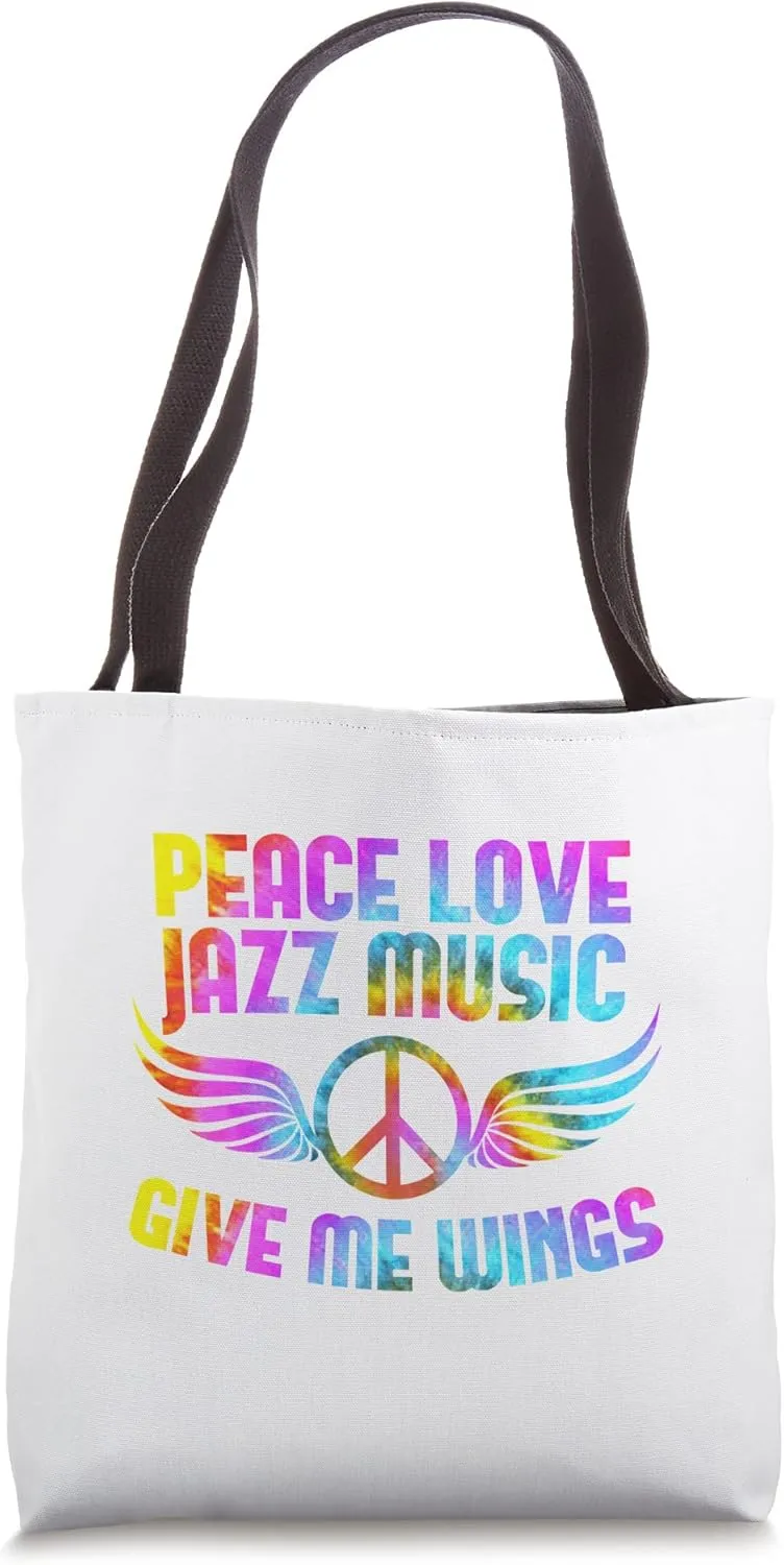 Jazz saying peace sign jazz music peace love jazz Tote Bag