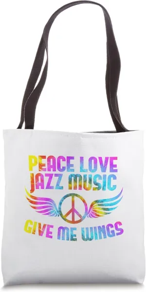 Jazz saying peace sign jazz music peace love jazz Tote Bag