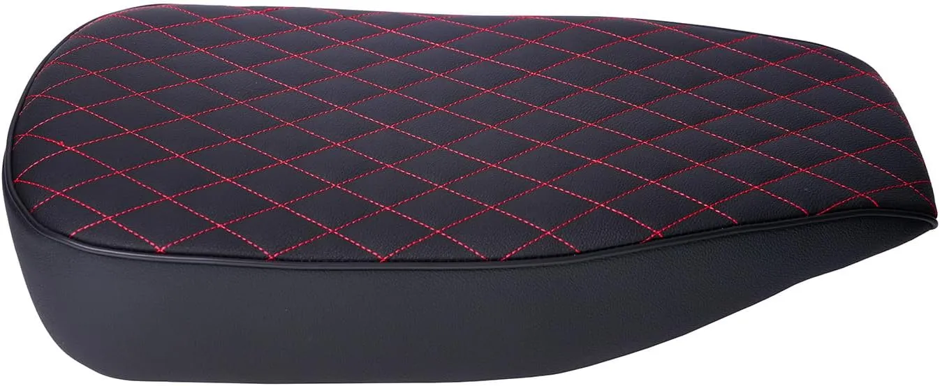 JMCHstore Red Diamond Stitch Retro Upgraded 17'' Seat for Coleman BT200X Mini bike 196cc, Hisun 200-7 for Viper 200cc Trail bike Cushion Replacement parts