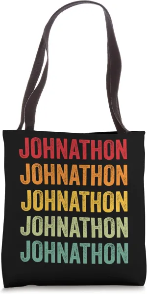 Johnathon Rainbow Repetition of Johnathon Name Text Tote Bag