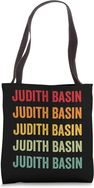 Judith Basin County, Montana, Rainbow Text Design Tote Bag
