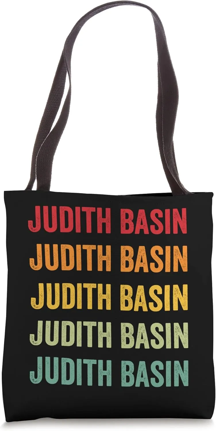 Judith Basin County, Montana, Rainbow Text Design Tote Bag