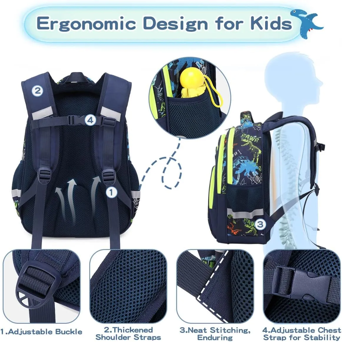 Kids Backpack for Girls Preschool Elementary Kindergarten School Bag 15.6″ Multifunctional Cute Large Capacity