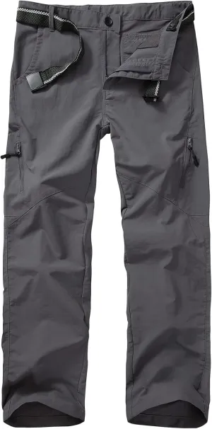 Kids Cargo Hiking Pants Boys Girls Youth Casual Lightweight Quick Dry Waterproof Outdoor Scout Uniform Pants