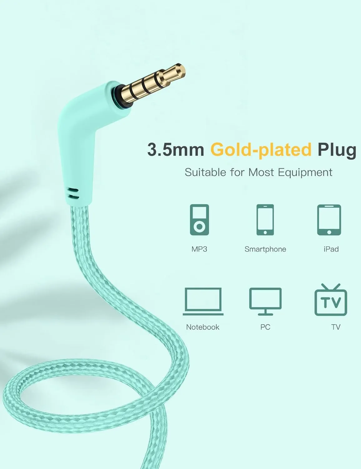 Kids Headphones with Microphone, Over-Ear Headphones for Kids with Sharing Function, 85dB/94dB Safe Volume Limit, Wired Headphone for Children, Kid Headset for School, Tablet, Travel, Green