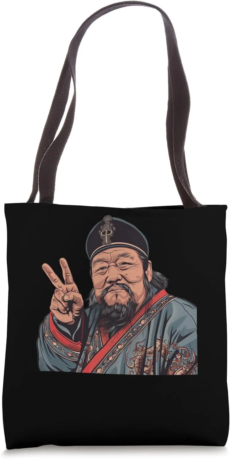 Kublai Khan Showing The Peace Sign Tote Bag