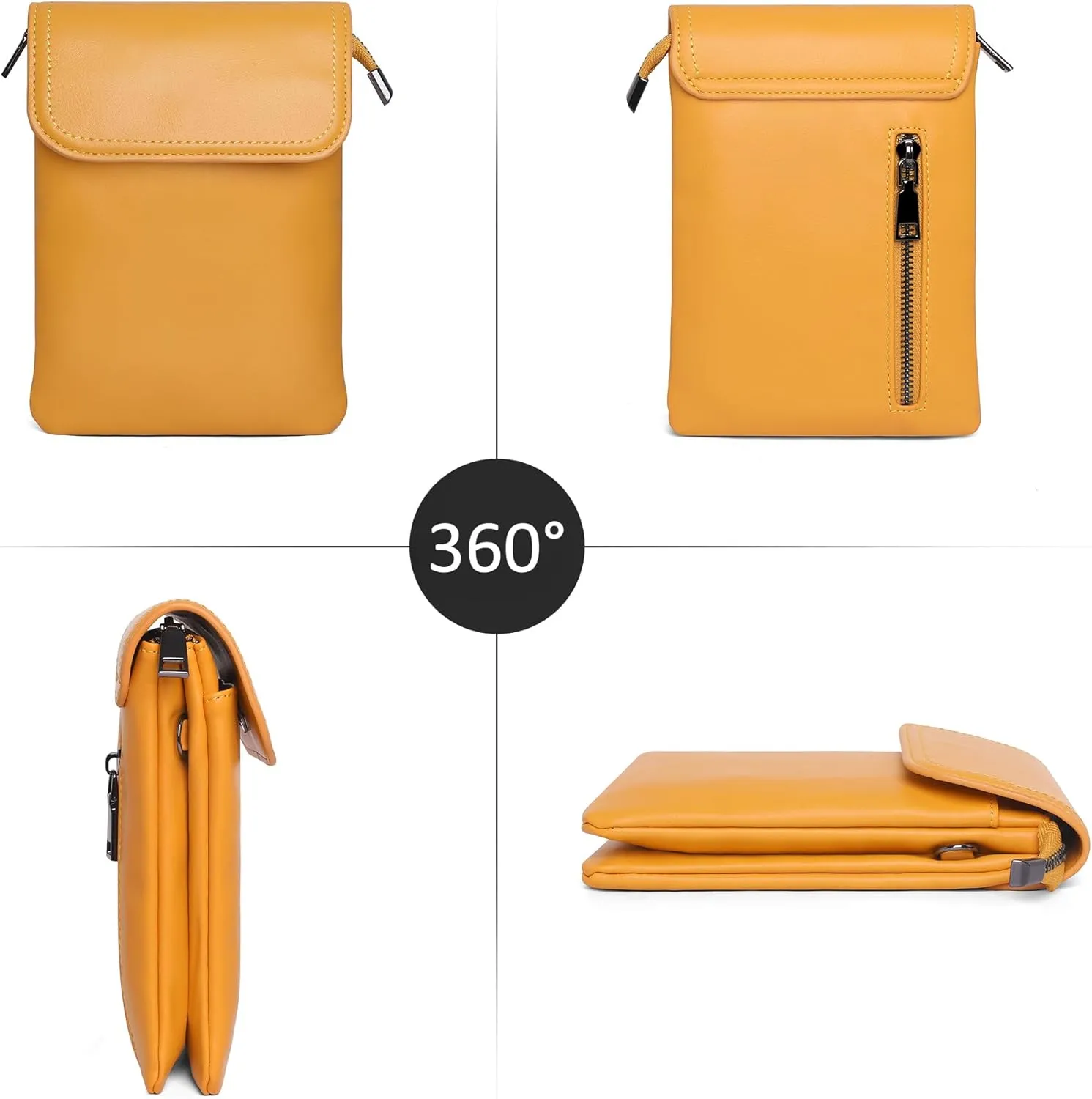 KUKOO Small Crossbody Bags for Women Cell Phone Purse Wallet Bag PU Leather with Shoulder Strap