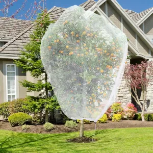 Large Fruit Tree Netting with Drawstring and Zipper, 10 * 10FT Garden Netting for Garden Protection, Insect Bird Netting for Fruit Trees, Protection from Anti Birds, Bugs,Cicadas, Insects