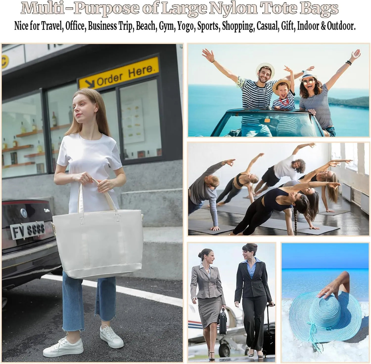 Large Tote Handbag Business Handbag Boutique Tote Bag Women Nylon
