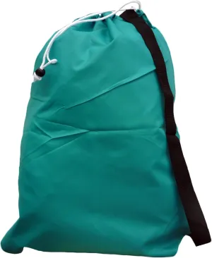Laundry Bag with Drawstring, Strap, Locking Closures, Color: Teal, Size: 22x28