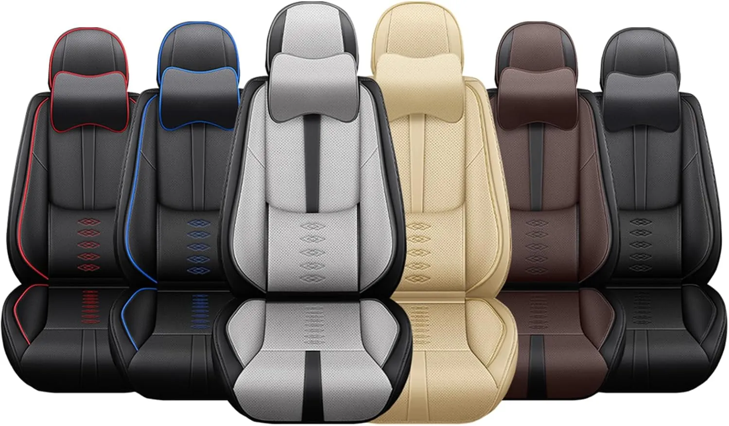 Leather Seat Covers for Nissan Titan 2009-2024,Car Seat Covers Full Set,Waterproof Car Seat Protectors with Airbag,Comfort Interior Cover Seats for Cars(Black Blue,Pillows)