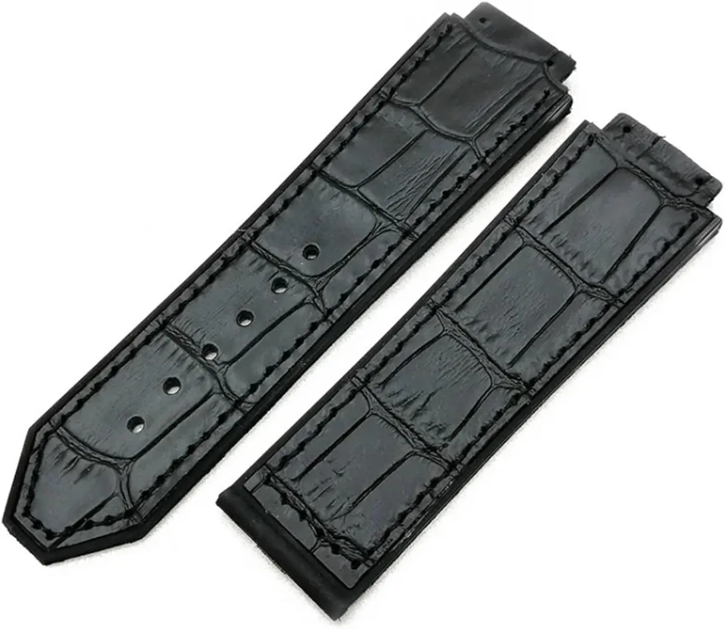 Leather Strap For Hublot Series 25mm Sports Strap Replacement Black Blue Watchband Watch Accessories