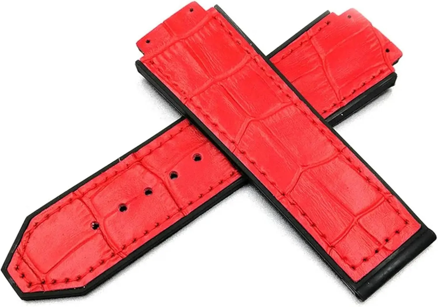 Leather Strap For Hublot Series 25mm Sports Strap Replacement Black Blue Watchband Watch Accessories