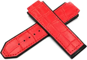 Leather Strap For Hublot Series 25mm Sports Strap Replacement Black Blue Watchband Watch Accessories