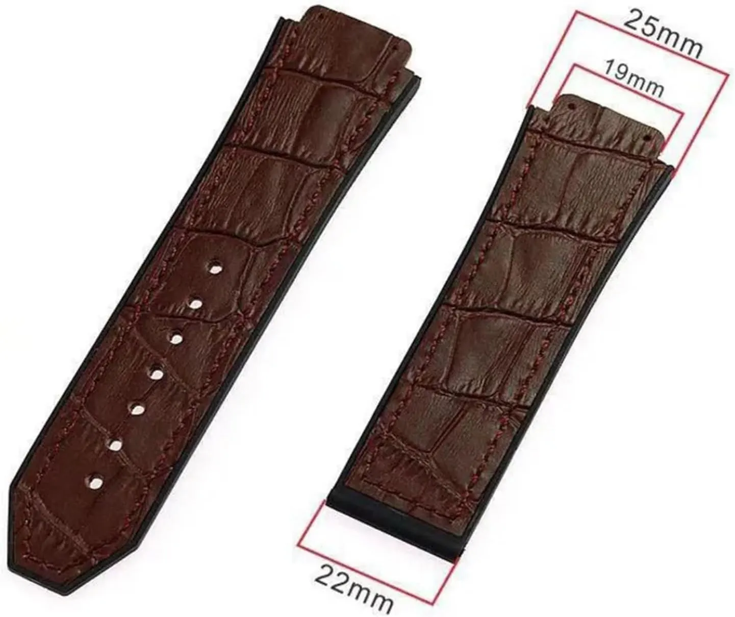 Leather Strap For Hublot Series 25mm Sports Strap Replacement Black Blue Watchband Watch Accessories