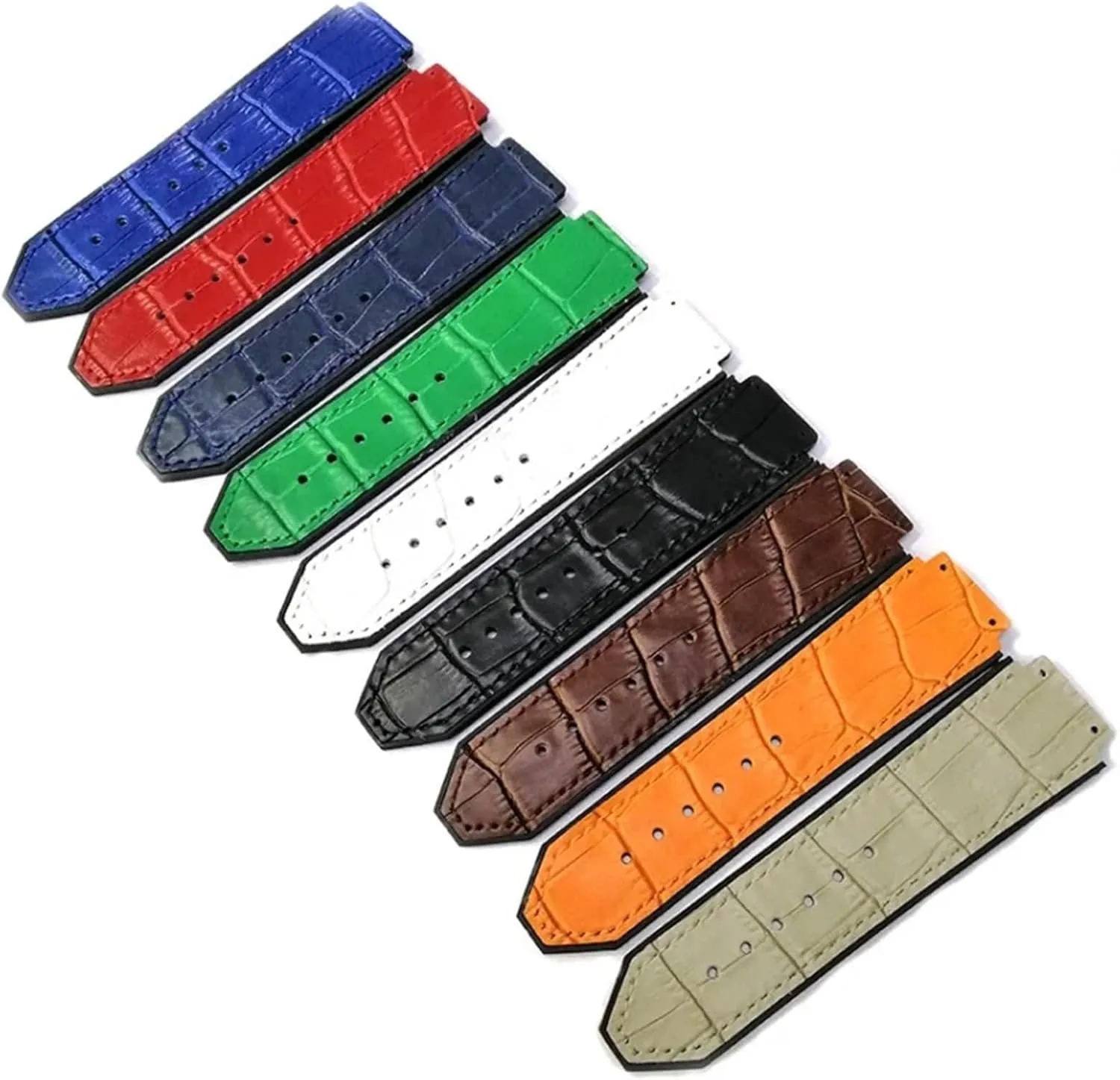 Leather Strap For Hublot Series 25mm Sports Strap Replacement Black Blue Watchband Watch Accessories