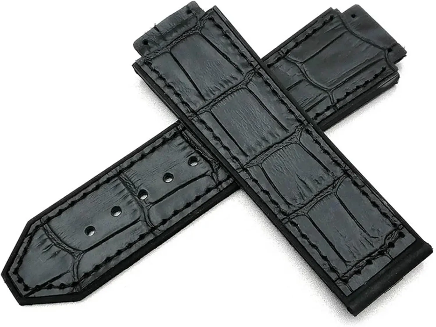 Leather Strap For Hublot Series 25mm Sports Strap Replacement Black Blue Watchband Watch Accessories