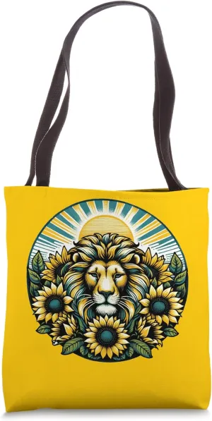 Leo Lion Sunflower art Sunflowers Lions Symbolism Tote Bag