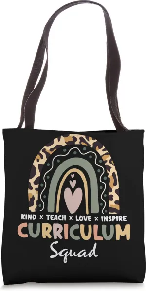 Leopard Rainbow Teacher Student School curriculum Squad Tote Bag