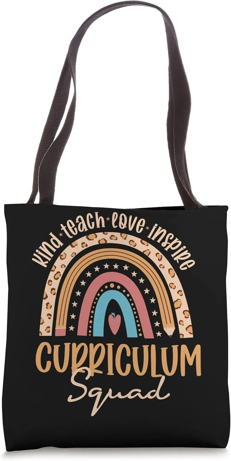 Leopard Rainbow Teacher Student School curriculum Squad Tote Bag