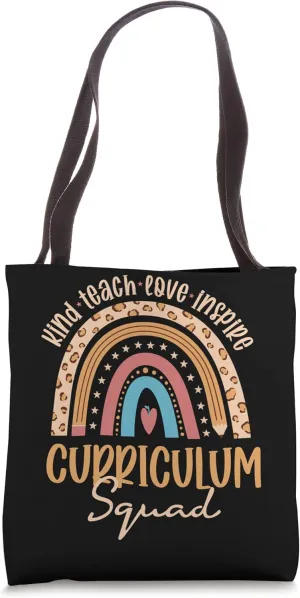Leopard Rainbow Teacher Student School curriculum Squad Tote Bag