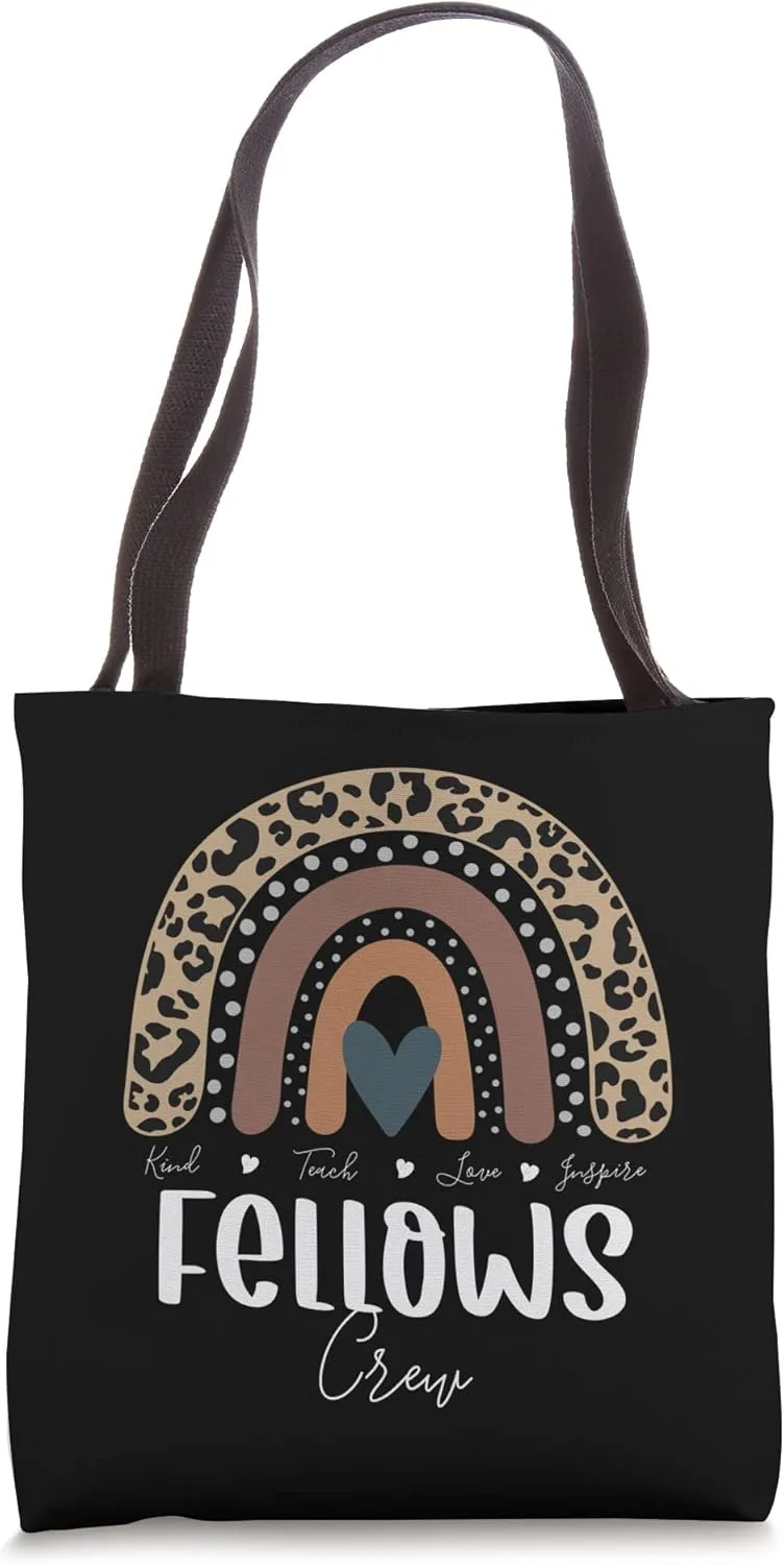 Leopard Rainbow Teacher Student, School Fellows Crew Tote Bag